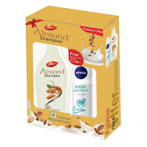 Buy Dabur Almond Shampoo (350 ml) + Nivea Deo (150 ml) - Purplle
