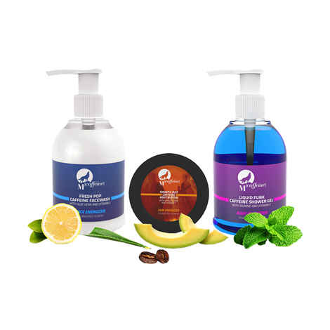 Buy MCaffeine Evening Caffeine Pack - Face Wash (150 ml) + Shower Gel (150 ml) + Body Butter (50 ml) - Purplle