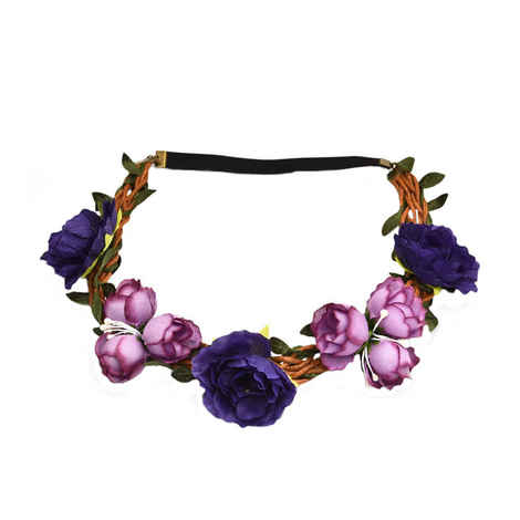 Buy Golden Peacock Flower Shaped Hair Band - Purplle