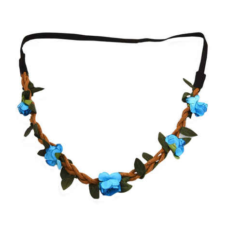 Buy Golden Peacock Blue Coloured Head Band - Purplle