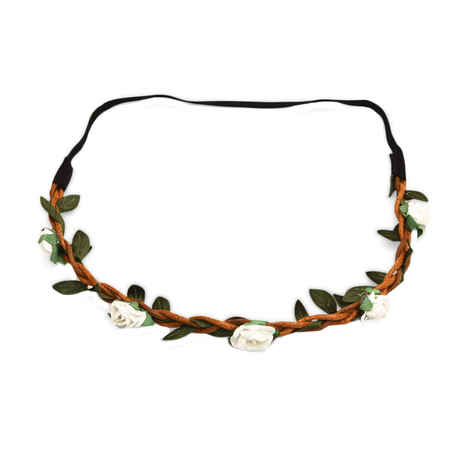Buy Golden Peacock White Coloured Floral Head Band - Purplle