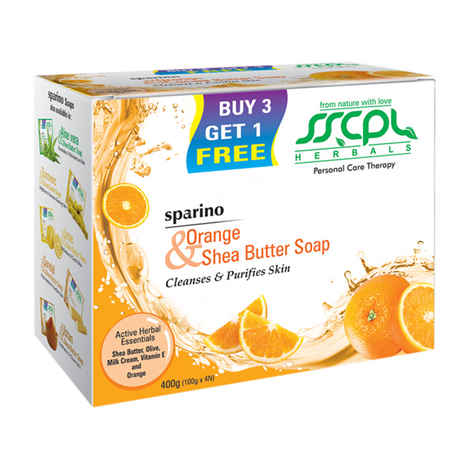 Buy SSCPL Herbals Sparino Orange Shea Butter Soap (400 g) - Purplle