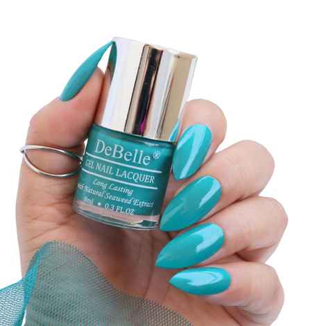 Buy DeBelle Gel Nail Lacquer Creme Royale Cocktail - Turquoise Blue, (8 ml) - Purplle