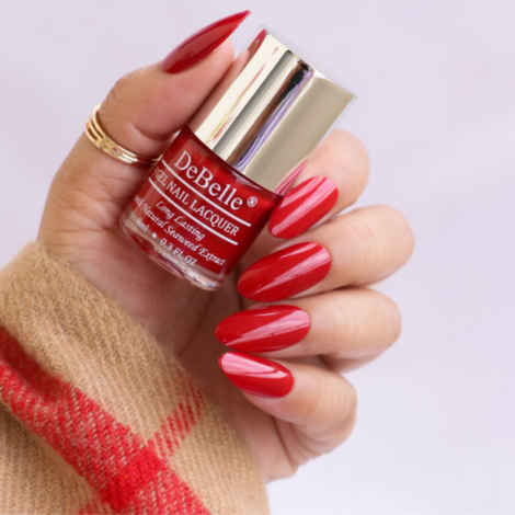 Buy DeBelle Gel Nail Lacquer Glossy Moulin Rouge - Dark Red, (8 ml) - Purplle