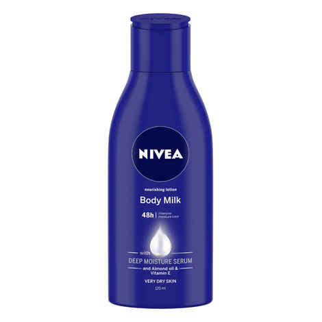 Buy Nivea Nourishing Body Milk With Almond Oil For Very Dry Skin (120 ml) - Purplle
