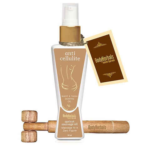 Buy BodyHerbals Ancient Ayurveda Anti Cellulite Aprioct Massage Oil + Free BodyHerbals Ancient Ayurveda Wooden Massager (50 ml)15 - Purplle