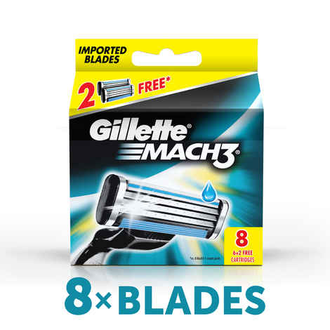 Buy Gillette Mach 3 Manual Shaving Razor Blades (Cartridge) 8s pack - Purplle