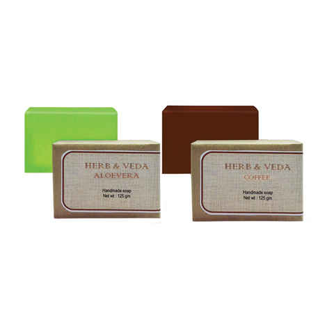 Buy Herb & Veda Aloevera And Coffee Bathing Bar - Purplle