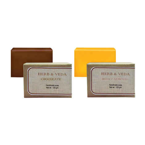 Buy Herb & Veda Chocolate And Honey Almond Bathing Bar - Purplle