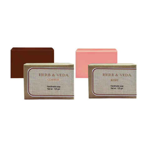 Buy Herb & Veda Coffee And Rose Bathing Bar - Purplle