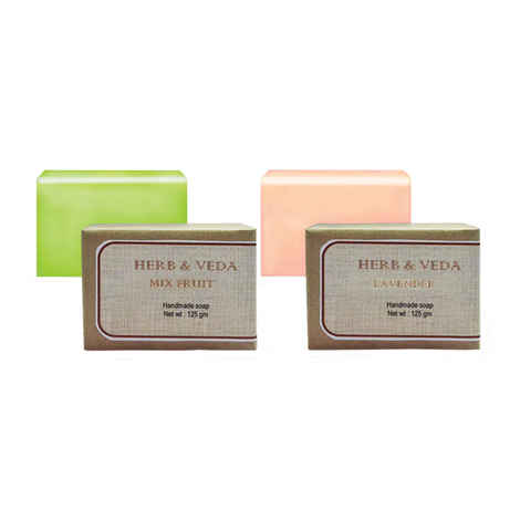 Buy Herb & Veda Mix Fruit And Lavender Bathing Bar - Purplle