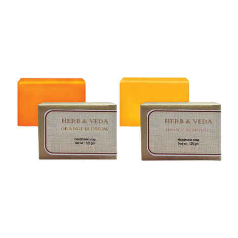 Buy Herb & Veda Orange Blossom And Honey Almond Bathing Bar - Purplle
