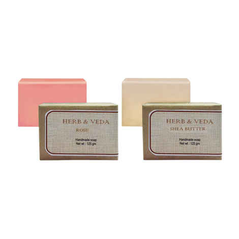 Buy Herb & Veda Rose And Shea Butter Bathing Bar - Purplle