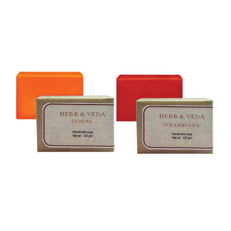 Buy Herb & Veda Sandal And Strawberry Bathing Bar - Purplle