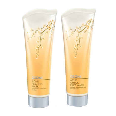 Buy Ozone Ayurvedics Acne Check Face Wash + Acne Healing Mask (200 g) - Purplle