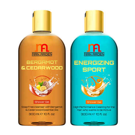 Buy Man Arden Bergamot & Cedarwood + Energizing Sport Luxury Shower Gel with Essential Oils (300 ml) - Purplle