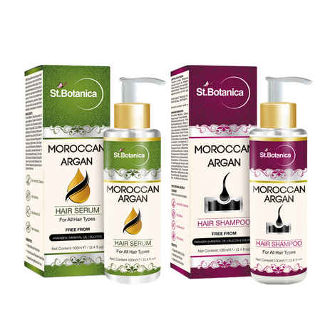 Buy St.Botanica Moroccan Argan Hair Serum + Hair Shampoo (100 ml) - Purplle