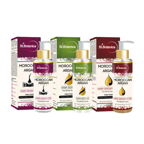 Buy St.Botanica Moroccan Argan Hair Shampoo + Hair Serum + Hair Growth Oil (100 ml) - Purplle