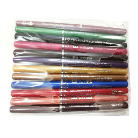 Buy Ads 12 Pcs Multi Dazzle Colour Extra Water Proof Eye & Lip Liner Pencil - Purplle