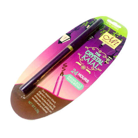 Buy Mn Me-Now-Pro The Crystal Kajal 24 Hours Long Stay Black Bold Smudge Resistant - Purplle