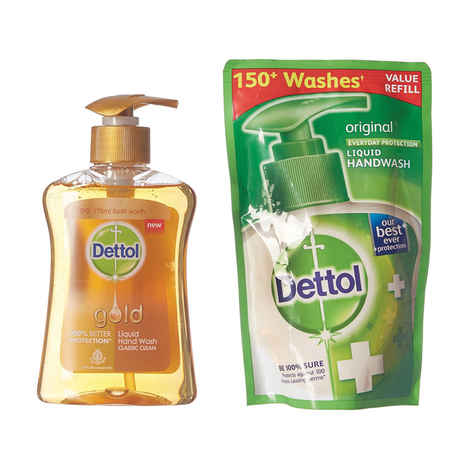 Buy Dettol Daily Clean Liquid Hand Wash (200 ml) with Liquid Soap Refill (185 ml) - Purplle