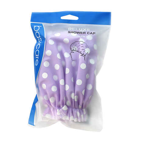 Buy Basicare Purple Shower Cap With White Dots - Purplle