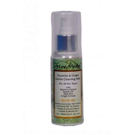 Buy Aloe Veda Liquorice Ginger Gentle Cleansing Milk For All Skin Types with Liquorice Extracts Lemon Oil Aloe Vera Ginger Extracts 100 ml - Purplle