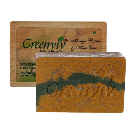 Buy Greenviv Natural Mango & Aloe-Vera Soap (100 g) - Purplle