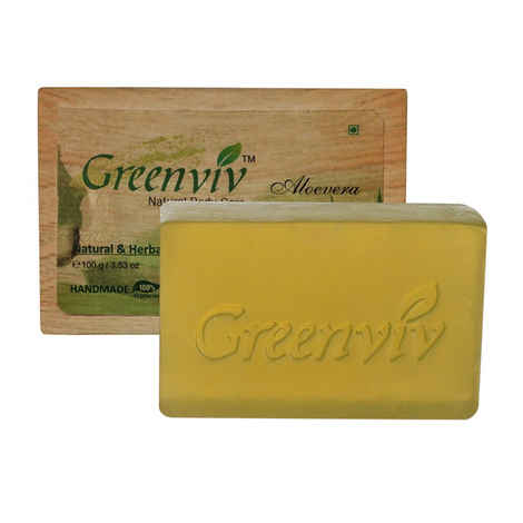 Buy Greenviv Natural Aloe-Vera Soap (100 g) - Purplle