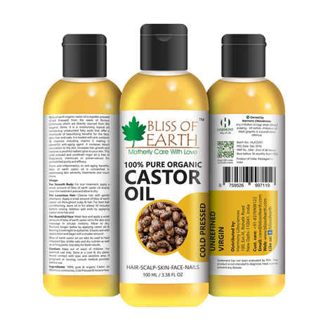 Buy Bliss Of Earth 100% Organic Castor Oil Coldressed & Unrefined (100 g) - Purplle