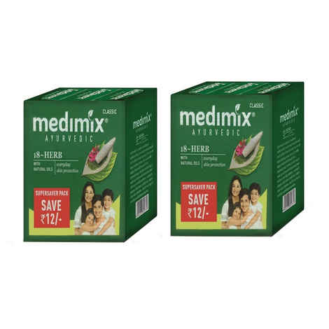 Buy Medimix Classic Ayurvedic 18 Herbs Soap (3 * 125 g) ( Pack Of 2) - Purplle