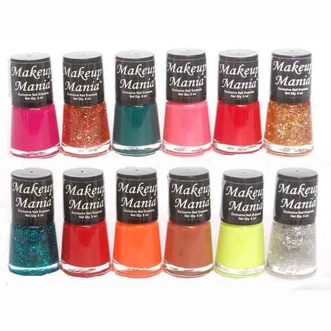 Buy Makeup Mania Exclusive Nail Polish Set of 12 Pcs (Multicolor Set # 75) - Purplle
