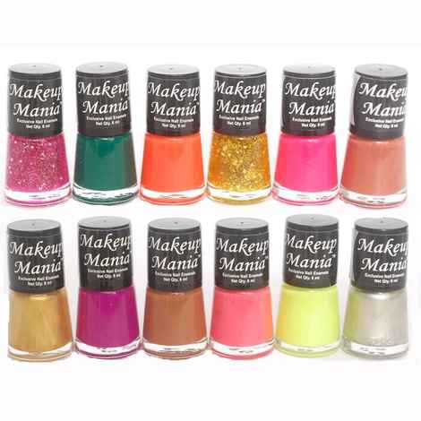 Buy Makeup Mania Exclusive Nail Polish Set of 12 Pcs (Multicolor Set # 83) - Purplle