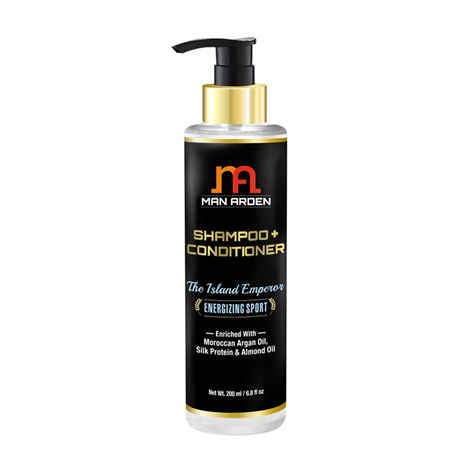 Buy Man Arden Hair Shampoo + Conditioner The Island Emperor (Energizing Sport) With Moroccan Argan Oil, Silk Protein & Almond Oil (200 ml) - Purplle