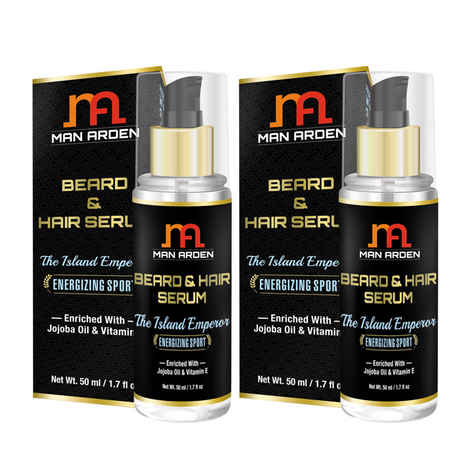 Buy Man Arden Beard & Hair Serum The Island Emperor (Energizing Sport) (50 ml) x Pack of 2 - Purplle