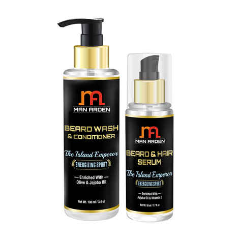 Buy Man Arden Beard Wash (Shampoo) + Beard Serum (The Island Emperor Kit) - Purplle