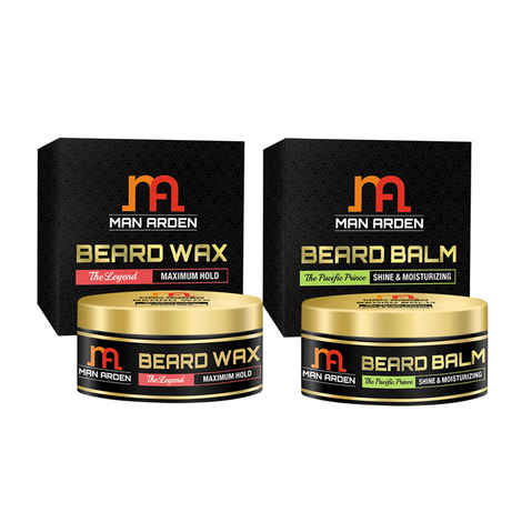 Buy Man Arden Beard & Mustache Wax (The Legend) + Beard & Mustache Balm (The Pacific Prince) - Purplle