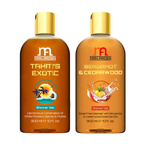 Buy Man Arden Tahiti's Exotic + Bergamot & Cedarwood Luxury Shower Gel (300 ml) - Purplle