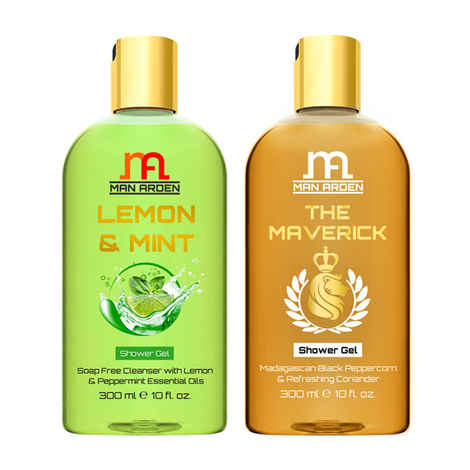 Buy Man Arden Lemon & Mint + The Maverick Luxury Shower Gel (300 ml) - Purplle
