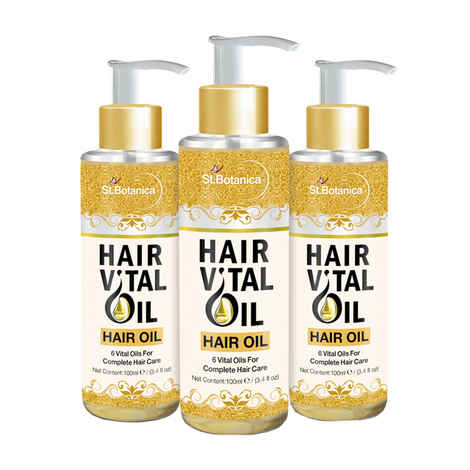 Buy St.Botanica Hair Vital Oil (With Olive, Castor, Almond, Jojoba, Rosemary, Tea Tree) (100 ml) x3 Bottles - Purplle