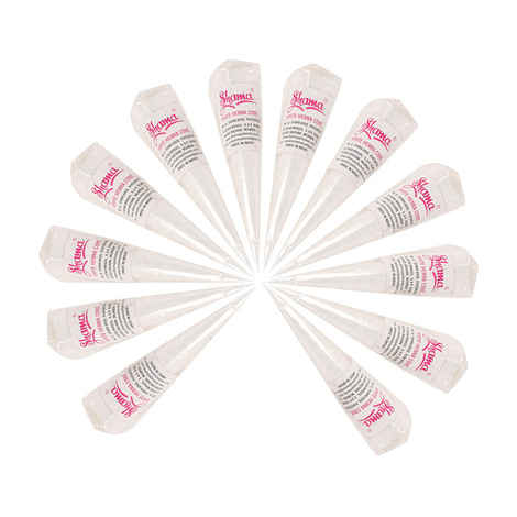 Buy Shama White Heena Cone Hand Set For Women And Girls (10 g) Pack Of 12 - Purplle