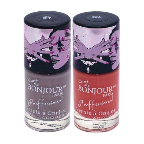 Buy Bonjour Paris Nude Nail Lacquer Seinna Fusion (18 ml) (Pack of 2) - Purplle