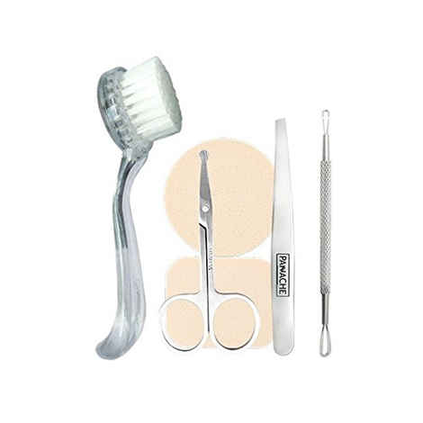 Buy Panache Face Care Tool Kit, Face Wash Brush, Safety Scissors, Tweezer Slant Tip, Blackhead & Whitehead Remover, Make-Up Sponges- For Flawless Face ( 6 Pcs.), Beauty, Skin Care, Face, Facial Kit - Purplle