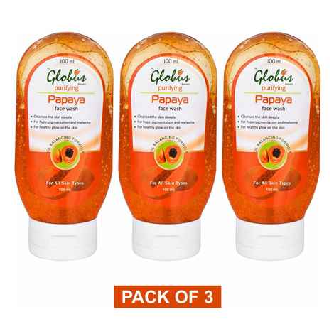 Buy Globus Remedies Purifying  Papaya Face Wash 100 ml (Pack of 3) - Purplle