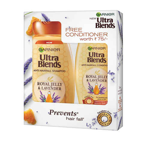 Buy Garnier Ultra Blends Royal Jelly & Lavender Shampoo (175 ml) + Conditioner (75 ml) FREE - Purplle