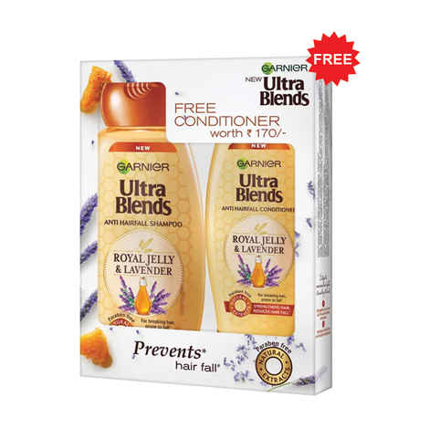 Buy Garnier Ultra Blends Royal Jelly & Lavender Shampoo (340 ml) + Conditioner (175 ml) FREE - Purplle