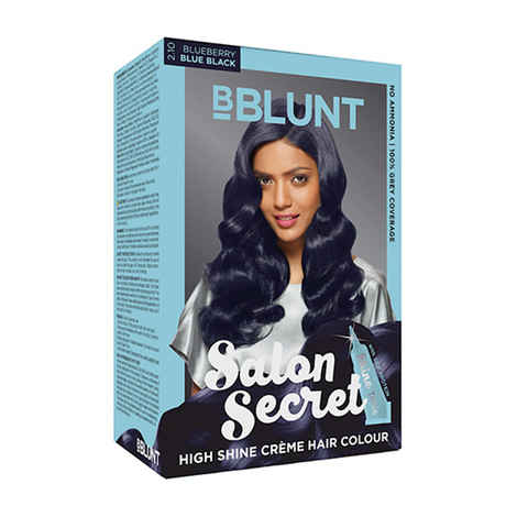 Buy BBLUNT Salon Secret High Shine Creme Hair Colour Blue Black 2.10 (100 g) With Shine Tonic (8 ml) - Purplle