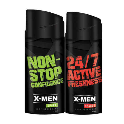Buy X Men Deodorant Spray Spark + Charge(Pack Of 2 X 150 ml) - Purplle