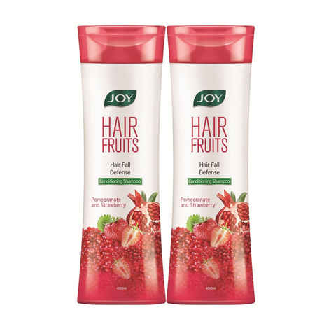 Buy Joy Hair Fruits Conditioning Shampoo Hair Fall Defense Pomegranate & Strawberry (Pack Of 2 X 400 ml) - Purplle