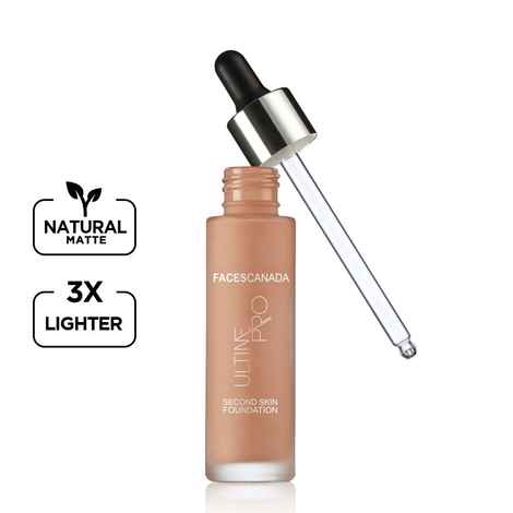 Buy FACES CANADA Ultime Pro Second Skin Foundation - Sand 04, 30ml | Lightweight Anti-Ageing Serum Foundation | 3X Lighter | Natural Matte Finish | Medium To High Coverage | SPF 15 | Non-Oily - Purplle